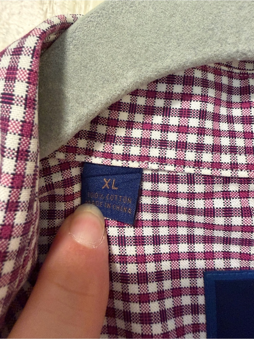 David Donahue Men's Long-Sleeve Gingham Button-Down Shirt - Pink & White - Picture 3 of 4